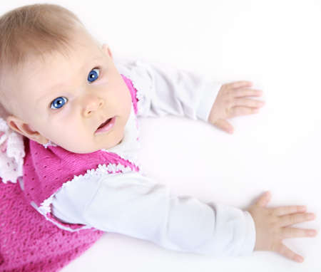 baby looking upの写真素材
