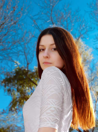 portrait of a beautiful teenage girlの写真素材