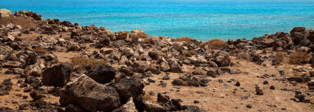 volcanic rocks on the beach