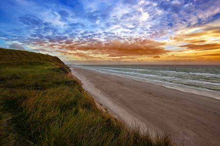 beautiful danish coastline at summerの写真素材