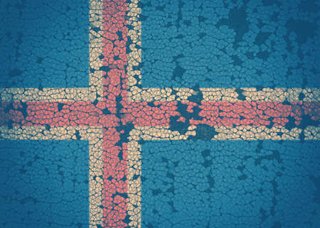 flag of Iceland on cracked backgroundの写真素材