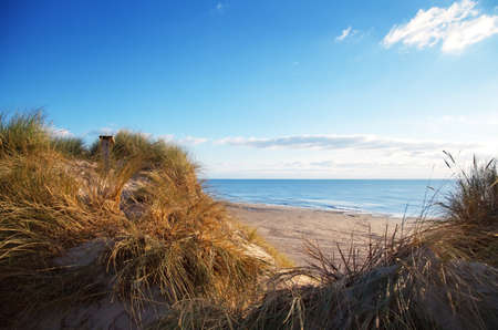 beautiful danish coastline at autumnの写真素材