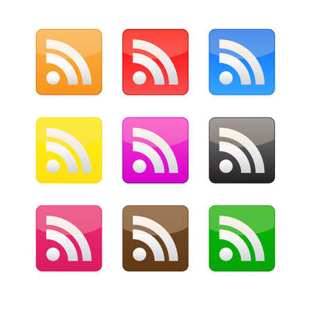 Vector illustration of colored RSS icon.のイラスト素材