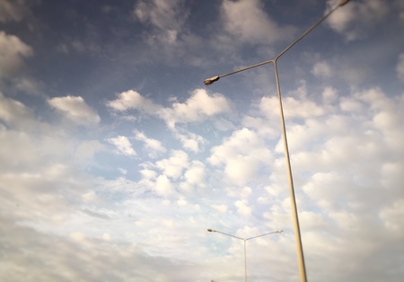 Cloudy sky on the journey that feel good in the morning for beginning to do somethingの素材