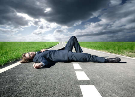 a business man on the streetの写真素材