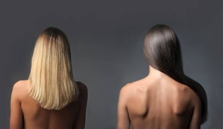 two back of womanの写真素材