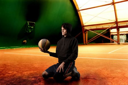 basketball player in relaxationの写真素材