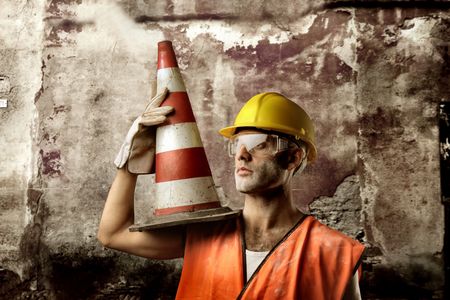portrait of a worker の写真素材