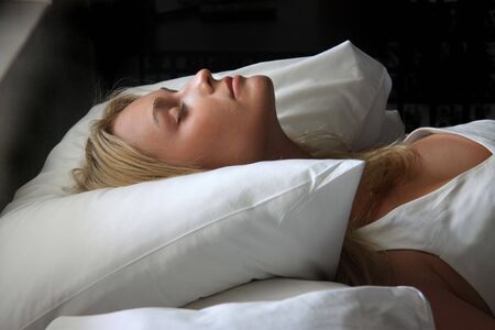 portrait of a beautiful girl sleeping の写真素材