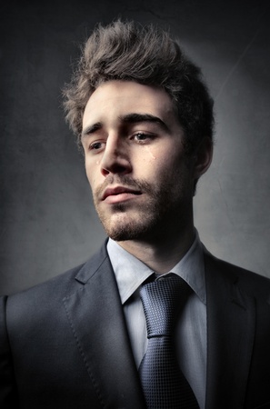 Sad handsome businessmanの写真素材