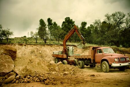 Truck in a construction site