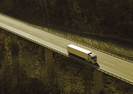 Truck on a highwayの写真素材