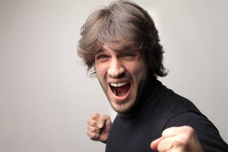 Angry man about to punchの写真素材