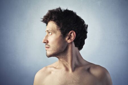 Profile of a handsome young man