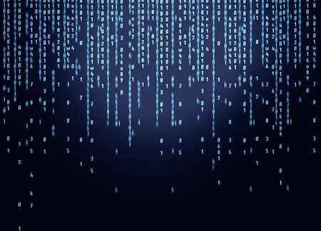 Digital screen with binary numbers
