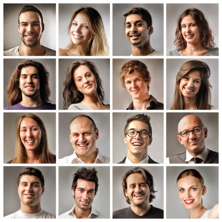 Composition of smiling people Composition of smiling people