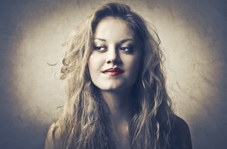 Beautiful eoman smilingの写真素材