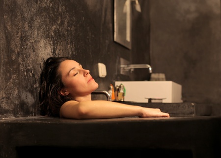 Beautiful woman in a bathtub