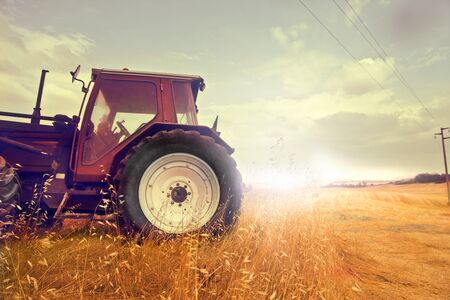 Tractor in Tuscany の写真素材