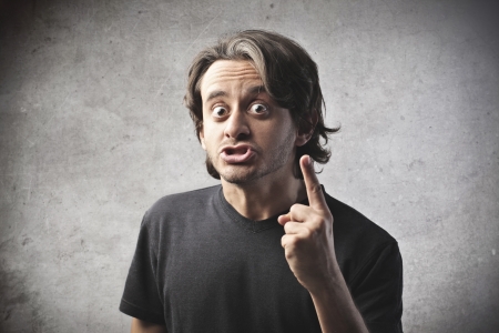 Man quarreling with someoneの写真素材