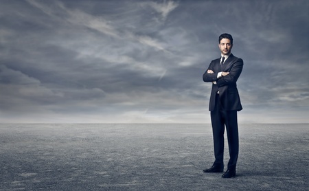 handsome businessman in the desert