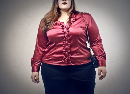 overweight woman elegant dressed の写真素材