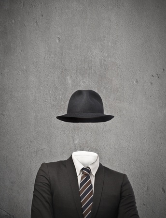 invisible businessman with hatの写真素材