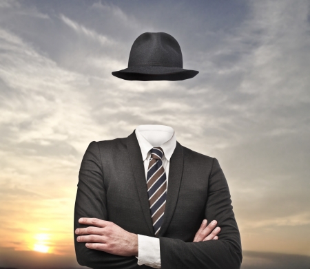 invisible businessman with hatの写真素材
