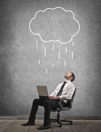 businessman working on a laptopの写真素材