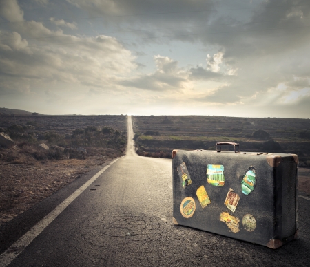 abandon suitcaseの写真素材