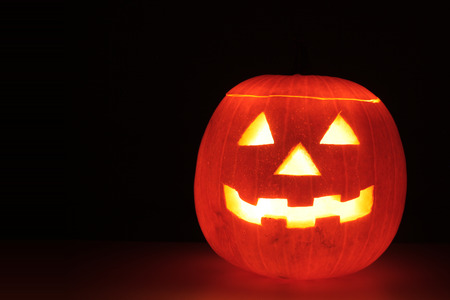 lighting pumpkinの写真素材