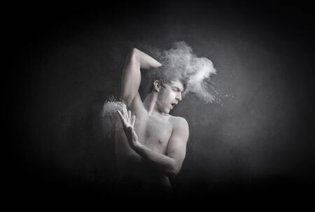 powdered manの写真素材