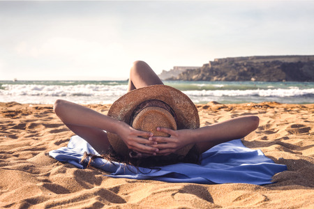 Hat and relax at the beach