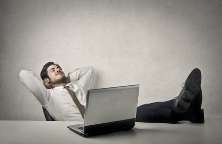 Relaxing from workの写真素材