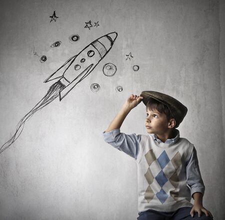 Young child with ambitionsの写真素材