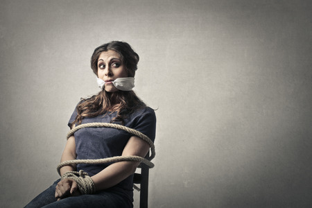 Bounded womanの写真素材