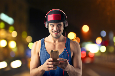 Boy listening to music