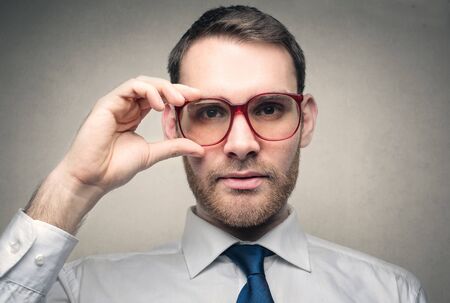 Red glassesの写真素材