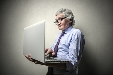Businessman using a pcの写真素材