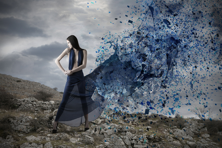 Blue explosionの写真素材