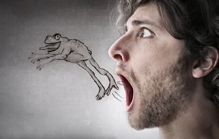 Spit it outの写真素材