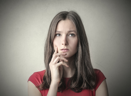 Undecided girlの写真素材