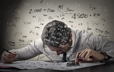 Confused businessmanの写真素材