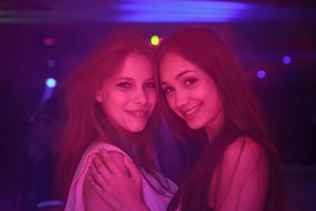 Two girls at the discoの写真素材