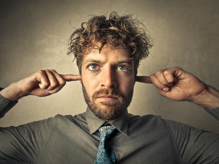 Deaf businessmanの写真素材