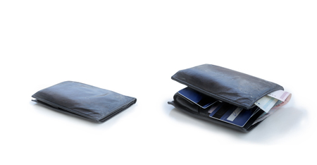 Flat wallet and full walletの写真素材