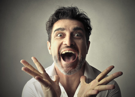 Excited manの写真素材