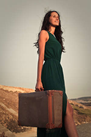 Travelling girlの写真素材