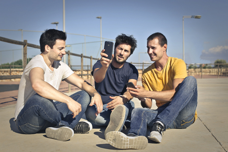 Three friends hanging out