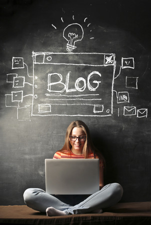 Projecting a new blogの写真素材